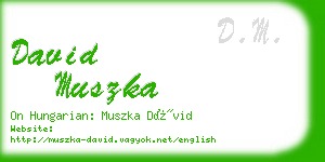 david muszka business card